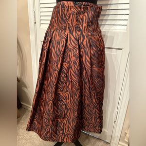 Tiger Print Pleated Organza Skirt